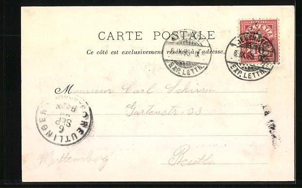 Cartoline postali: AK La Tourne, Panorama, 1899 – Usato da Berlin venduto da bartko-reher 1
