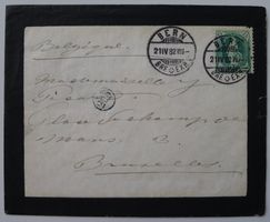 67A, Trauerbrief von BERN nach BELGIEN, frühe Verwendung!