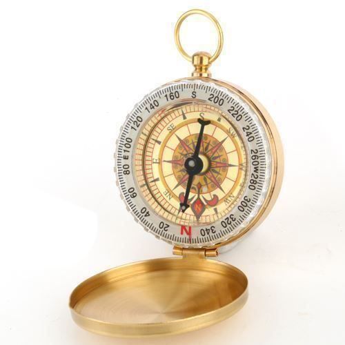 Vintage Taschenuhr Kompass Aus Messing - Outdoor Kompass Für Wandern & Camping