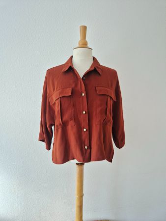 BLUSE BRAUN S 36 , TOP ZU JEANS HOSE ROCK JACKE BLAZER