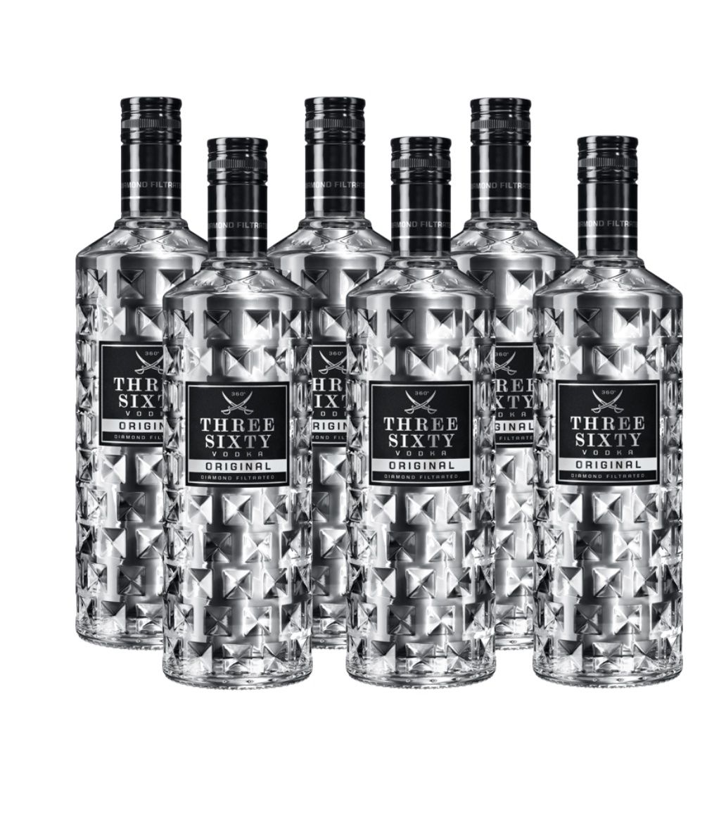 Spirituosen: 6 Fl. THREE SIXTY VODKA ORIGINAL Diamond filtrated – Neu und originalverpackt aus Bülach von StoreInShop.com 2