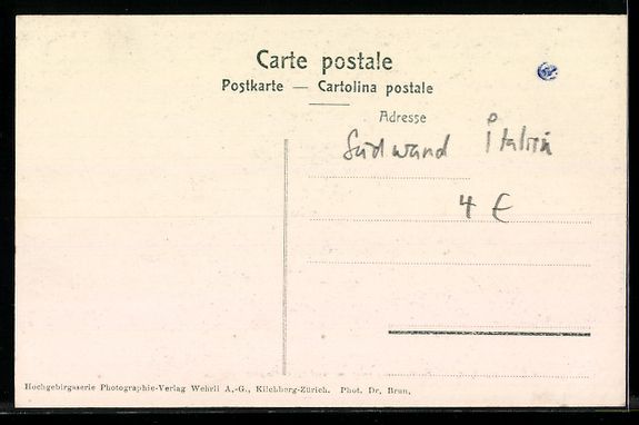 Ansichtskarten: Cabane Constantia S.A.C. Dentblanche und – Gebraucht aus Berlin von bartko-reher 1