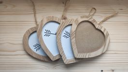 Bilderrahmen Herz Holz Hängend 4er Set 
