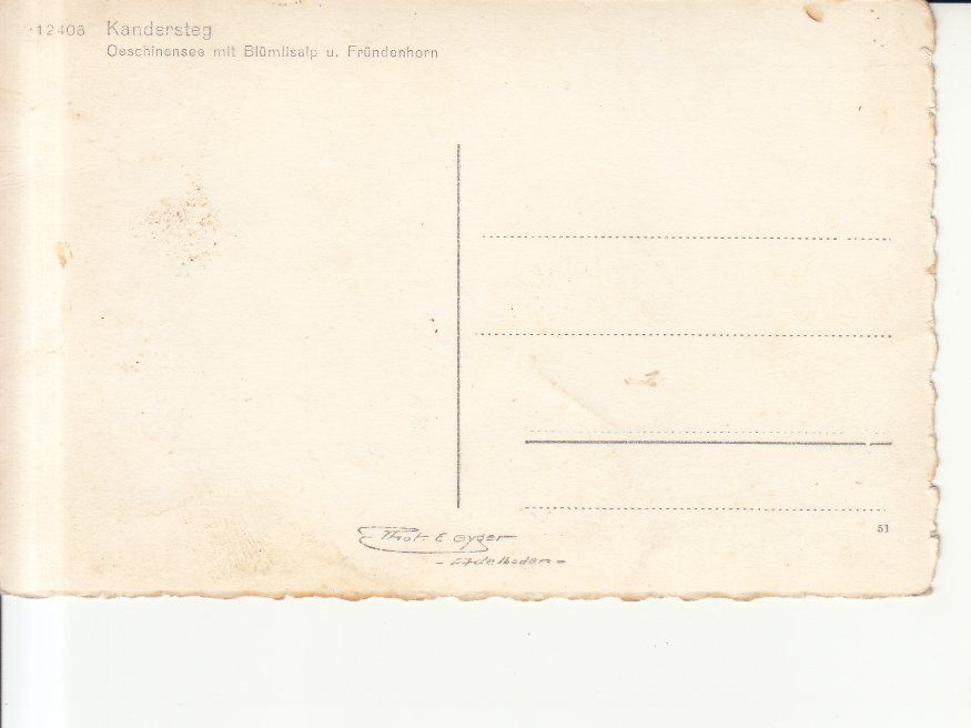 Cartoline postali: Oeschinensee ca. 1950 – Usato da Bürglen TG venduto da StampGraf 1