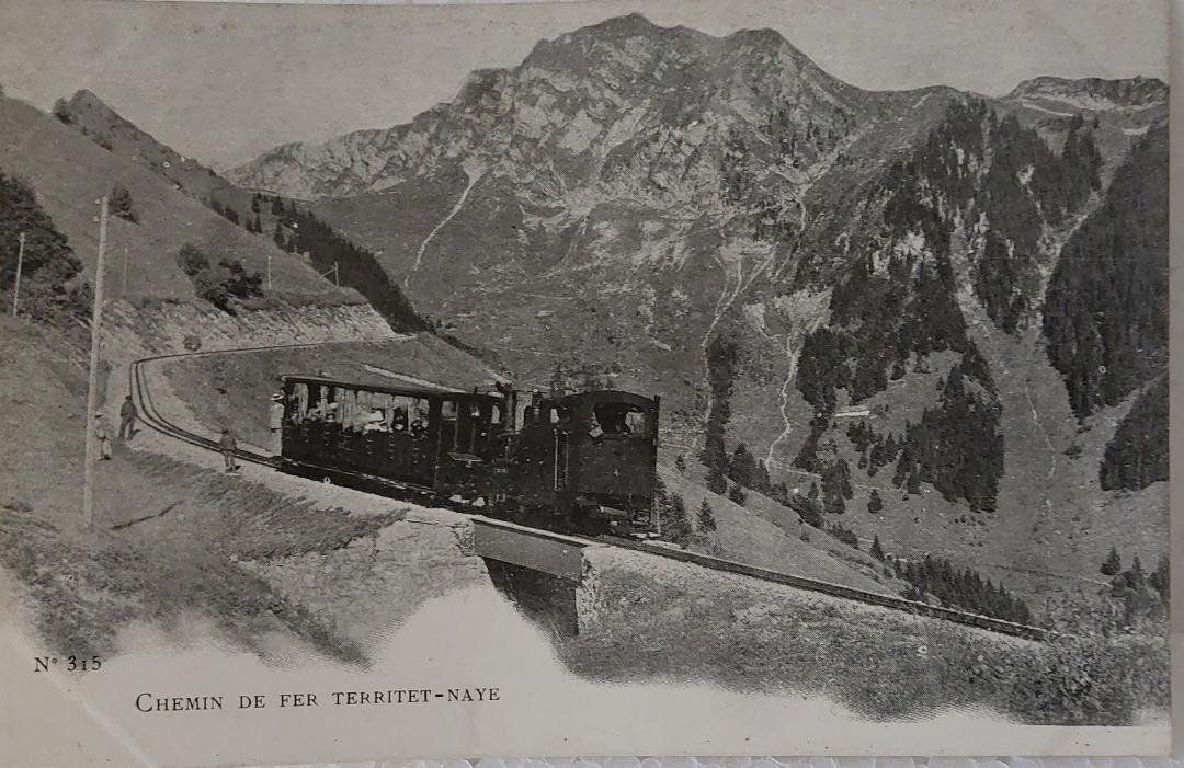Cartoline postali: TERRITET - NAYE - Train à vapeur – Usato da Delémont venduto da Domdom1
