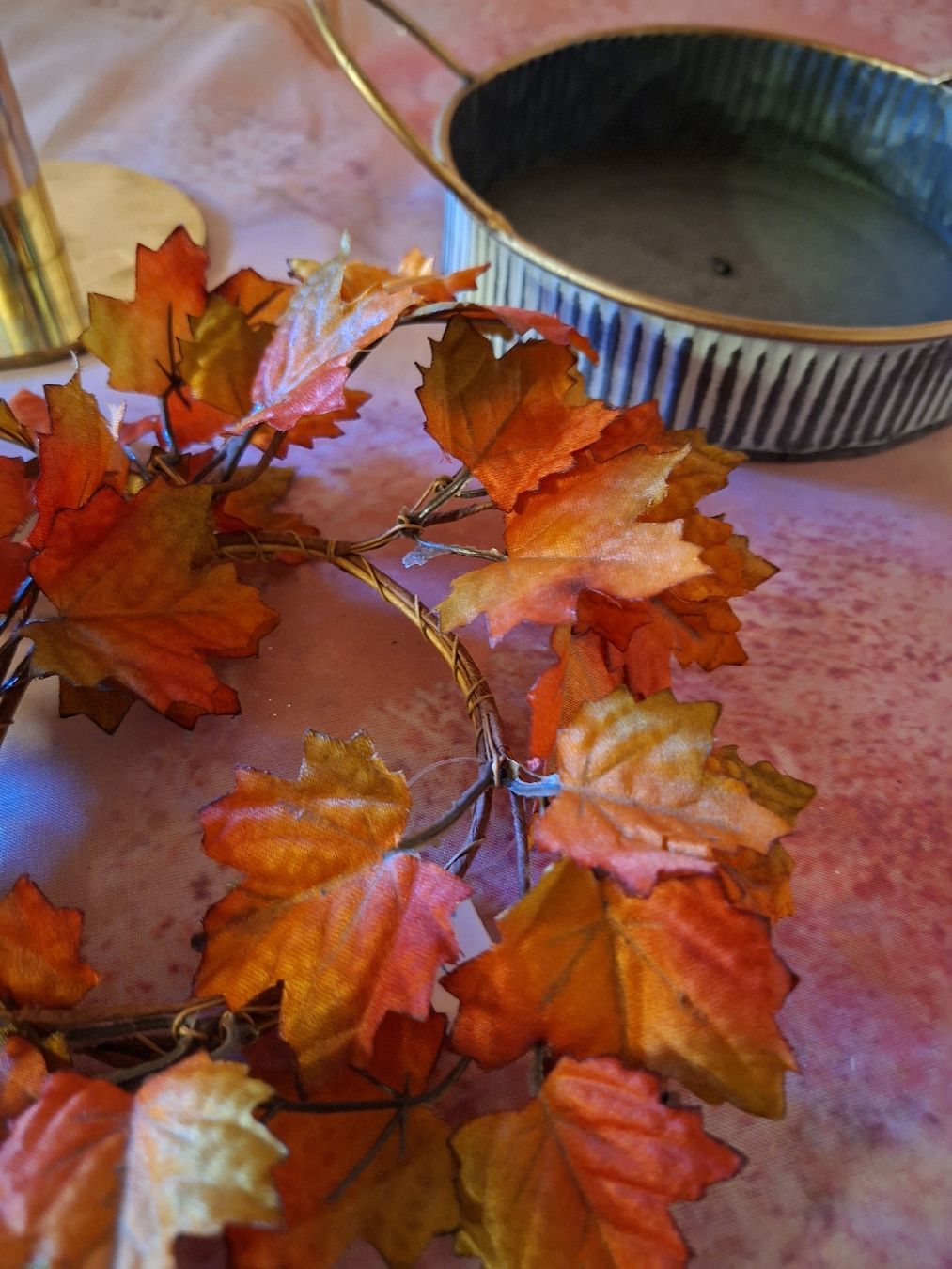 Alle Dekorationen: Kerzenständer mit mit Herbstdeko und Tablett Metall – Neu (gemäss Beschreibung) aus Nassen von verrueckt 3