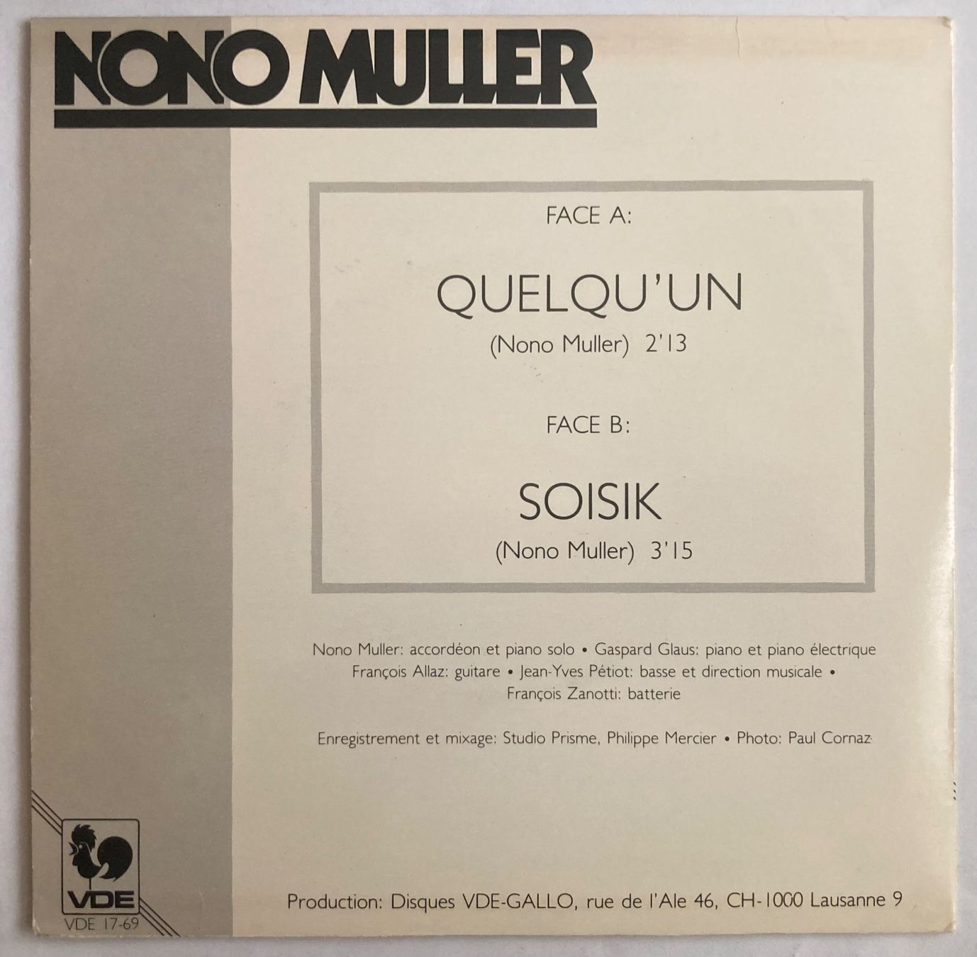 Vinyles: NONO MULLER - QUELQU'UN – D'occasion à Poliez-Pittet par Newtown-Records 1