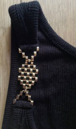 MORGAN Débardeur noir bretelles bijoux XL  - NEUF