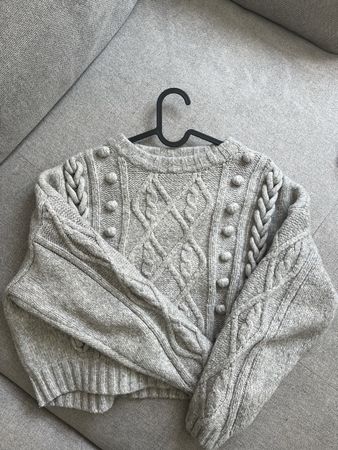 Pull Gris Tendance Avec Détails Torsadés H&M