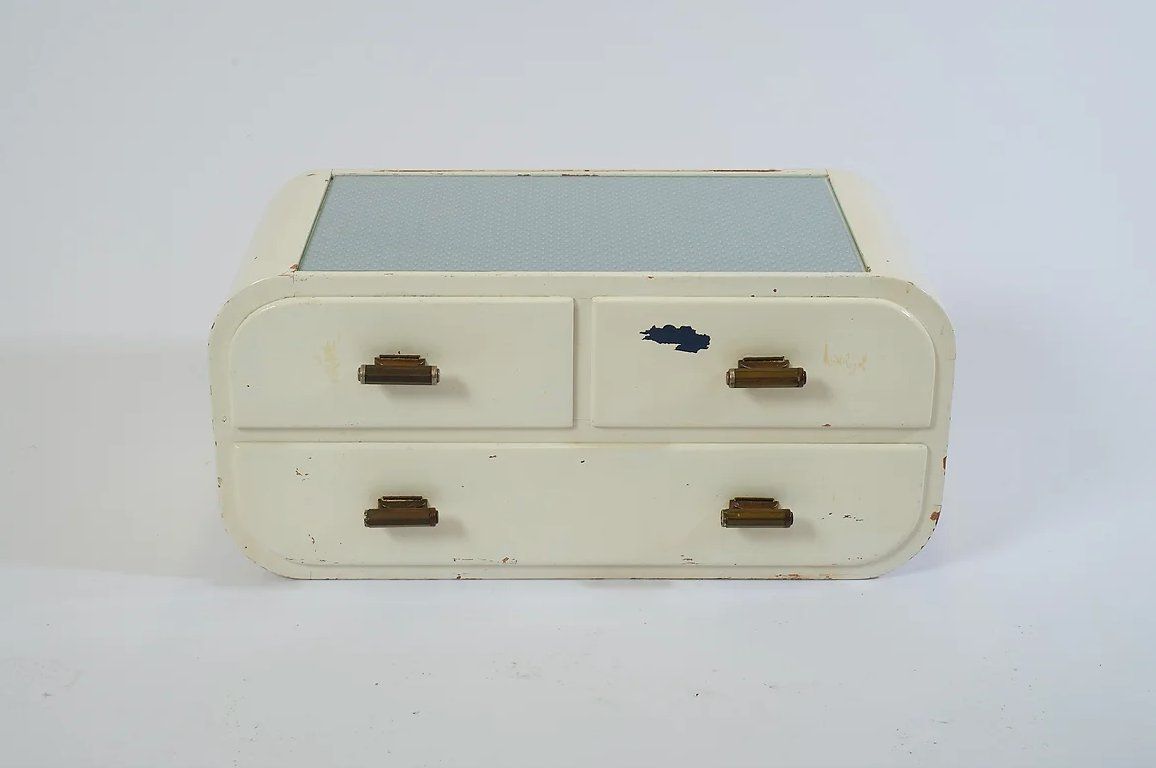 Tavoli da trucco: Kleines Schubladenmöbel Art Deco Schmuck oder Schminktisch – Usato da Zürich venduto da einszweidrei4 2
