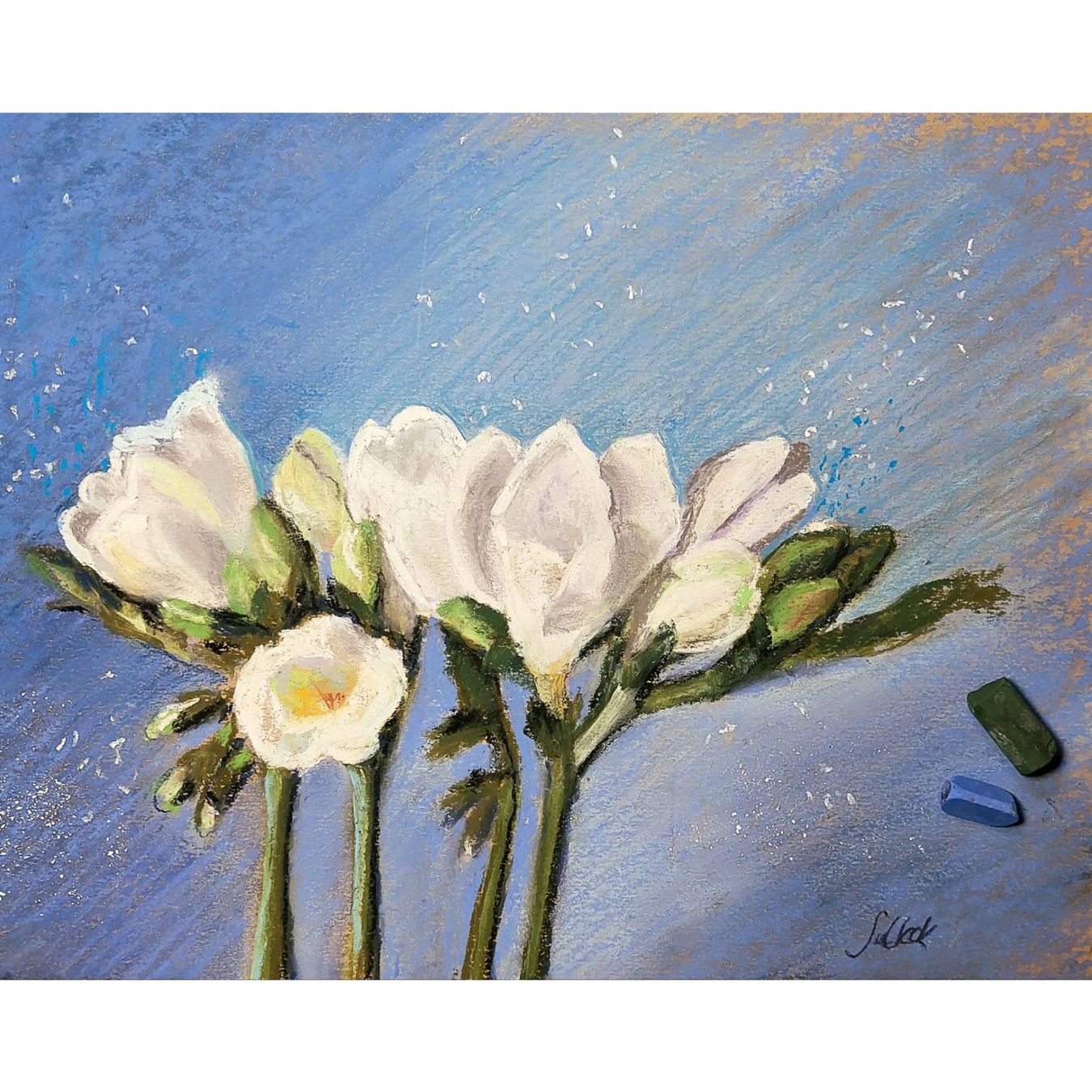 Foto & Immagini: Neu! Original Soft-Pastellbild, signiert "Freesia" Bern – Nuovo e nell'imballaggio originale da Ostermundigen venduto da LorisHome