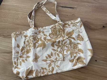 Sezane Stofftasche Beige Floral Print Versand 2.50