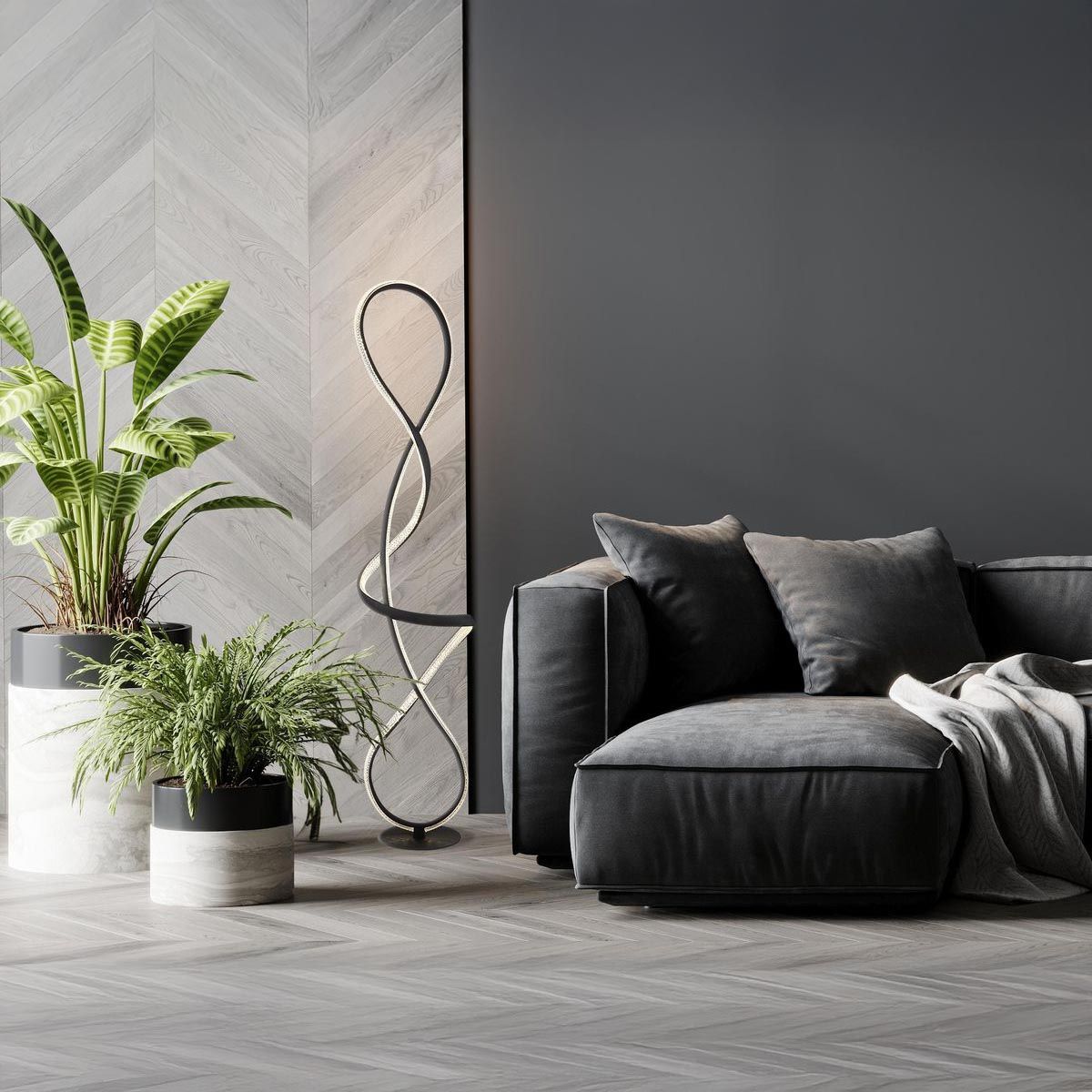 Lampes: LED Stehleuchte, Schwarz, 133 cm Höhe – Neuf (Voir description) à Kreuzlingen par Smart-Light 1