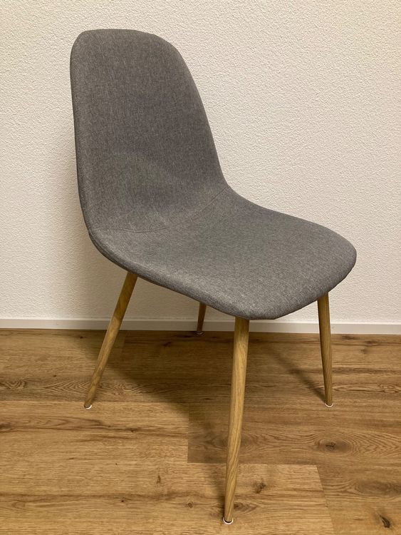 AC Design Furniture Esszimmerstühle Kim Carver – 2er Set In Hellgrau/Eiche, Stoffbezug | Maße: B62 X T59 X H80 Cm