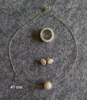 SILBER Ring, Ohrstecker, Collier Set