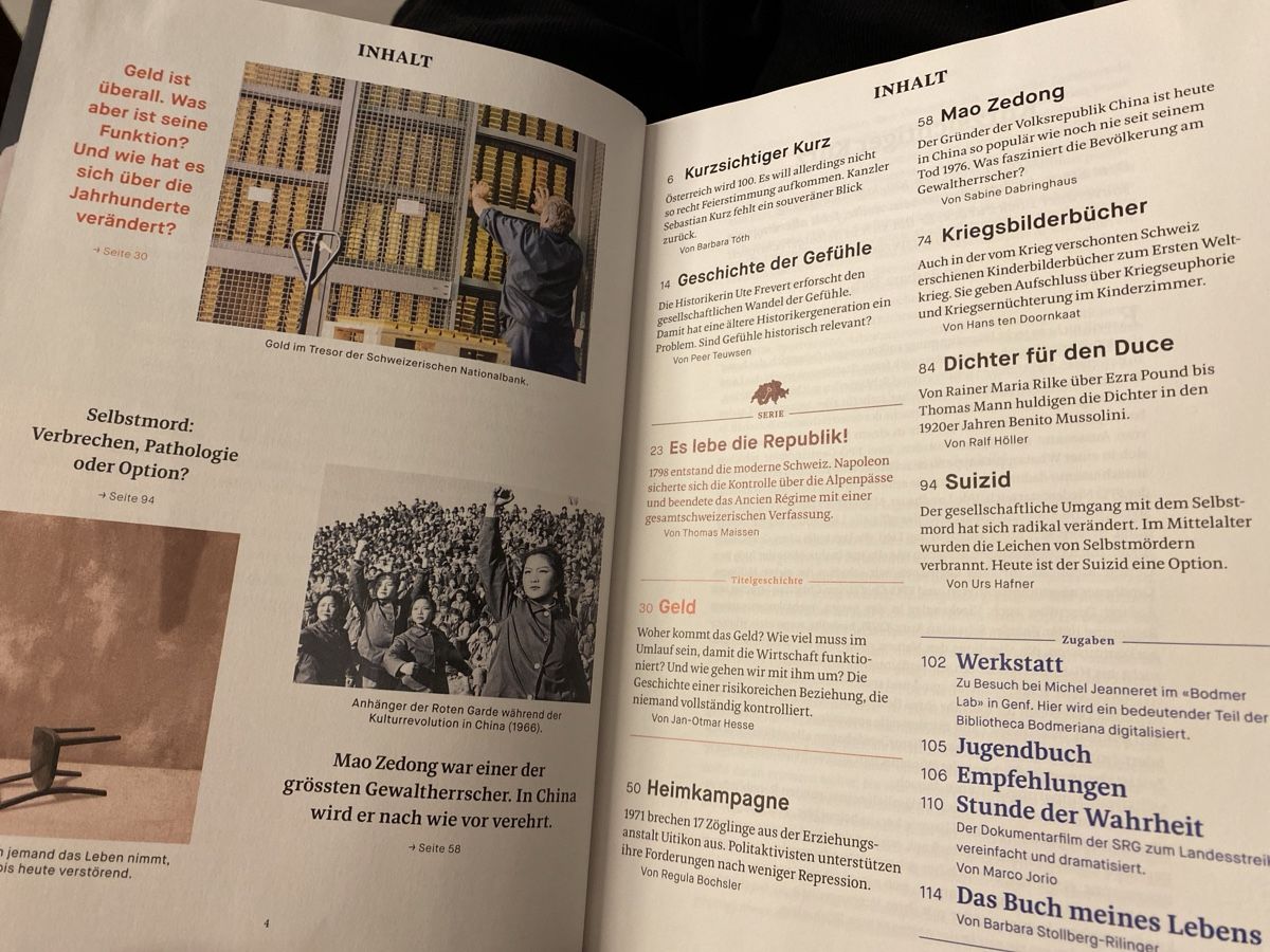 Riviste & Magazine: NZZ Geschichte Nr. 18: Eine Geschichte des Geldes – Usato da Erlinsbach SO venduto da Silverstorm 1