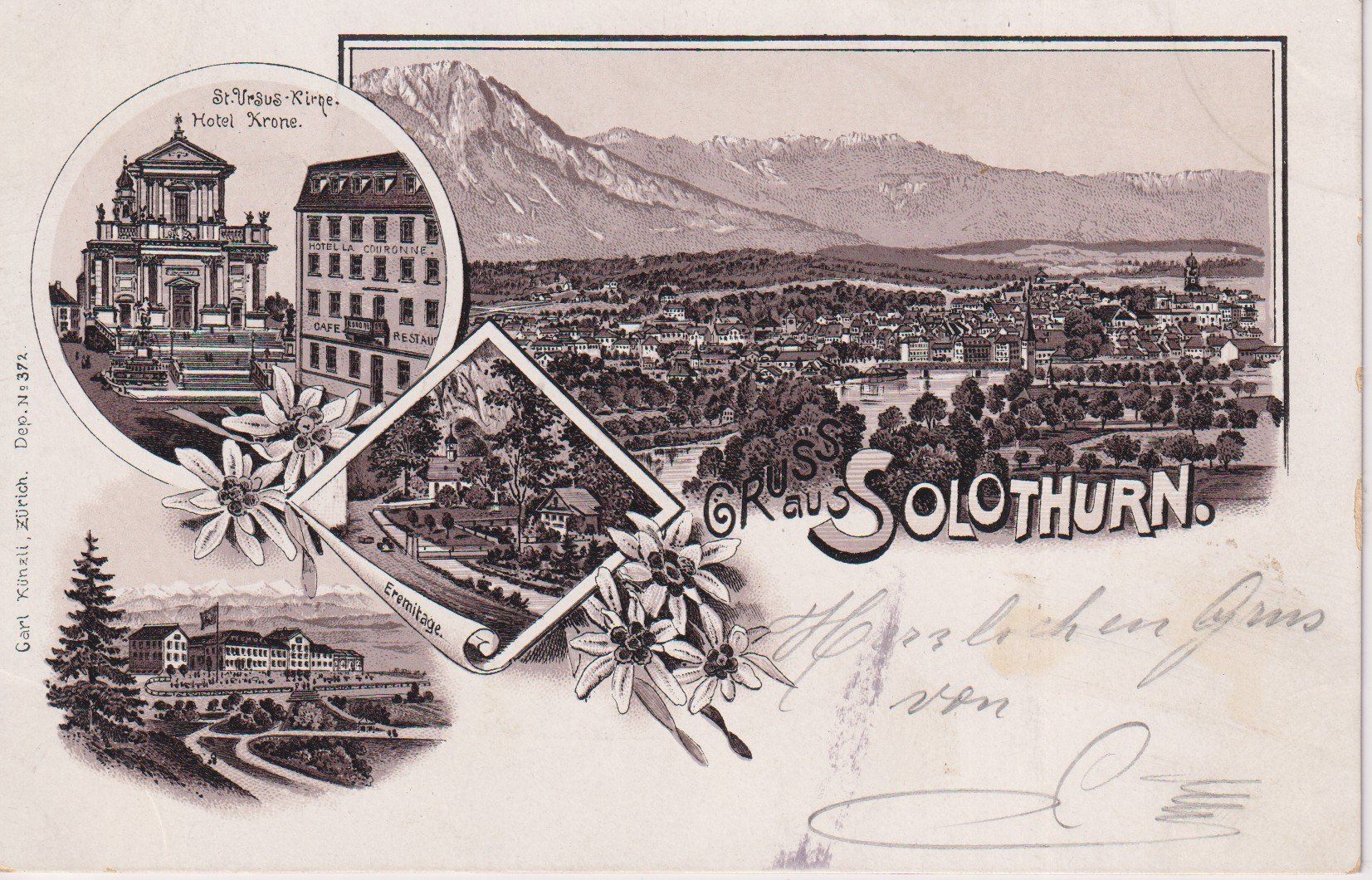 Cartoline postali: AK Lirho Solothurn, 1897 – Usato da Riva San Vitale venduto da MAR-NAPO