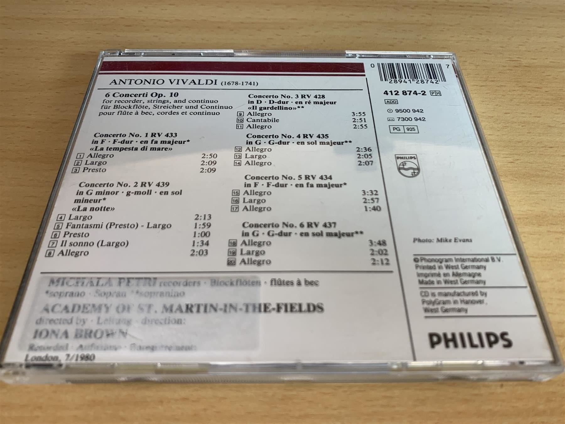 CD: Vivaldi - Petri - 6 Flute Concer. Op.10 – Usato da Rikon im Tösstal venduto da Alpenmutz 1