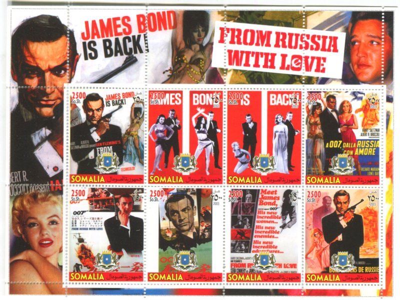 Tutti i francobolli: Block "James Bond. Sean Connery". Somalia – Nuovo e nell'imballaggio originale da Basel venduto da Butsch5