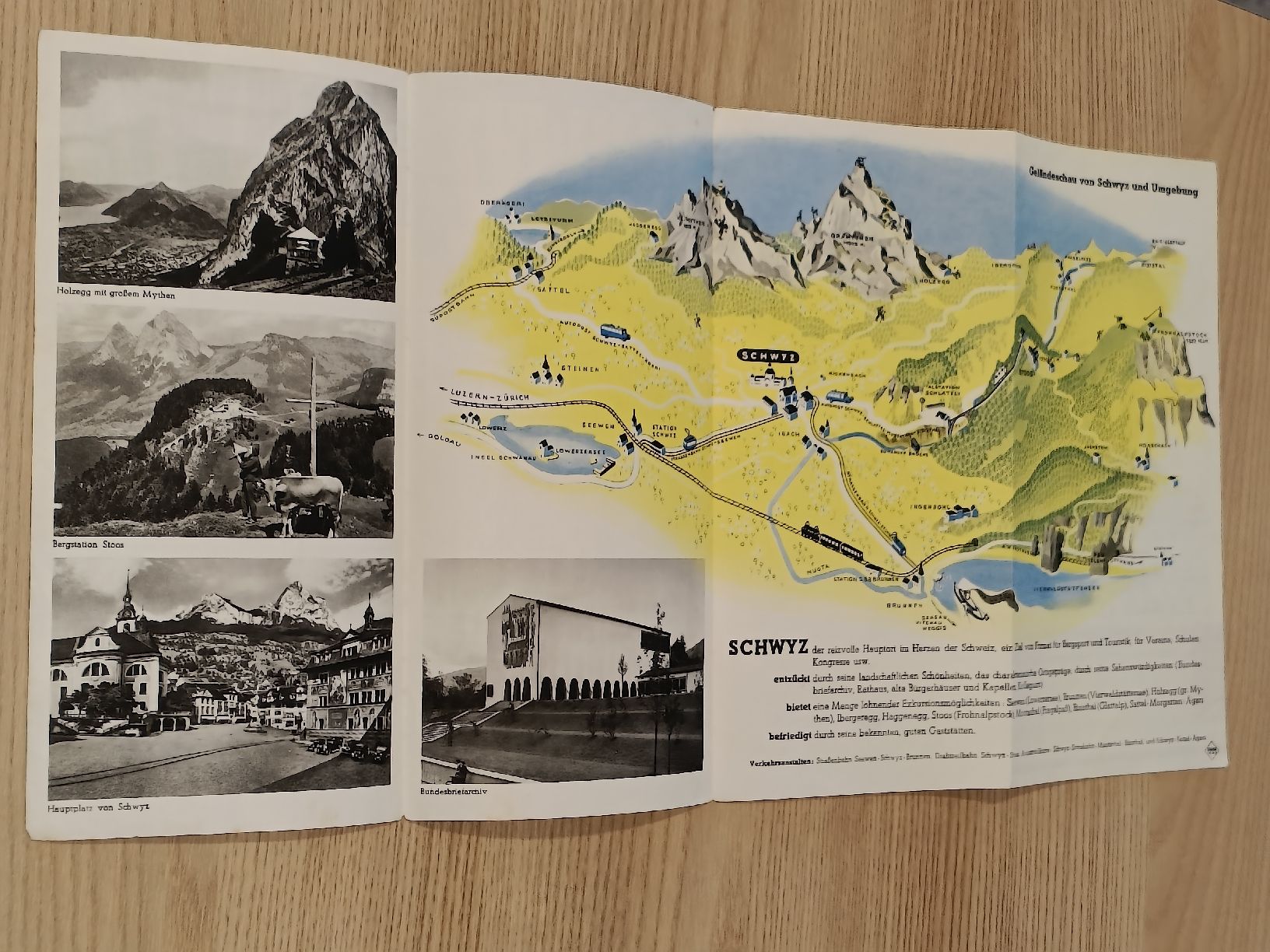 Documenti: Litho Prospekt / Schwyz - Ausgabe ca. 1930 – Usato da Brugg AG venduto da Ente015 1