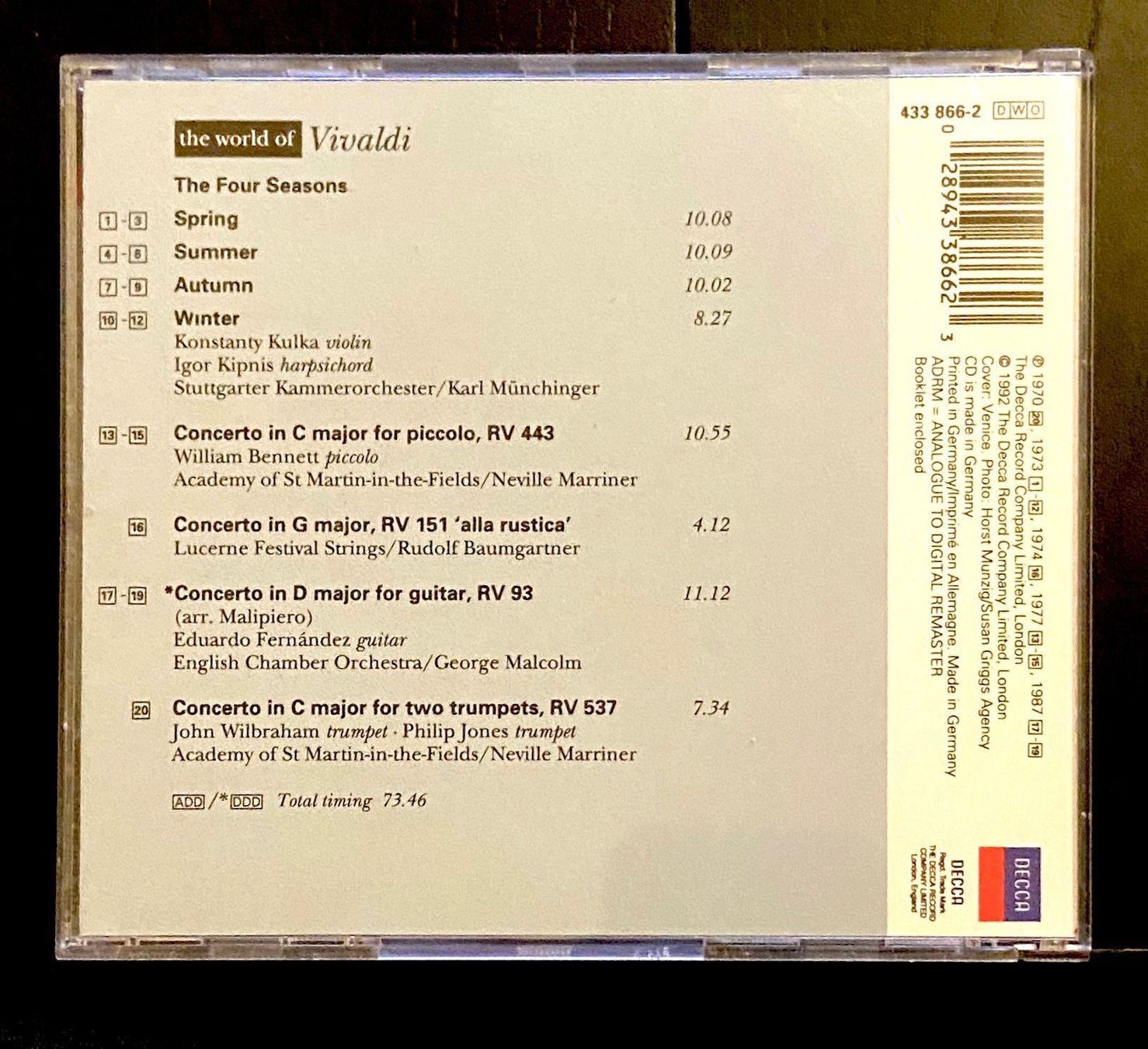 CDs: CD The World of Vivaldi – Gebraucht aus Luzern von lyc_fmg7 1