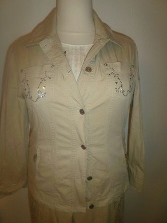 Veste beige coton T. 44