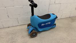 Micro Mini2Go Kinderroller blau mit Sitz guter Zustand