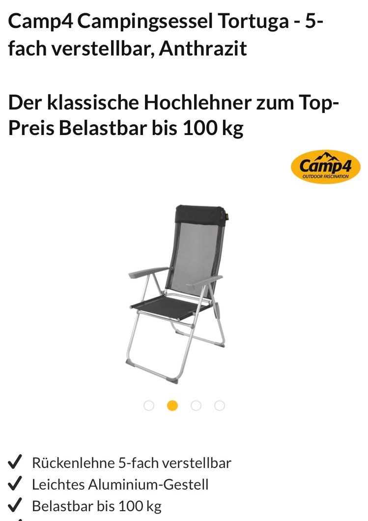 Sedie: Campingstuhl – Nuovo (secondo la descrizione) da Winterthur venduto da Jejo5 2