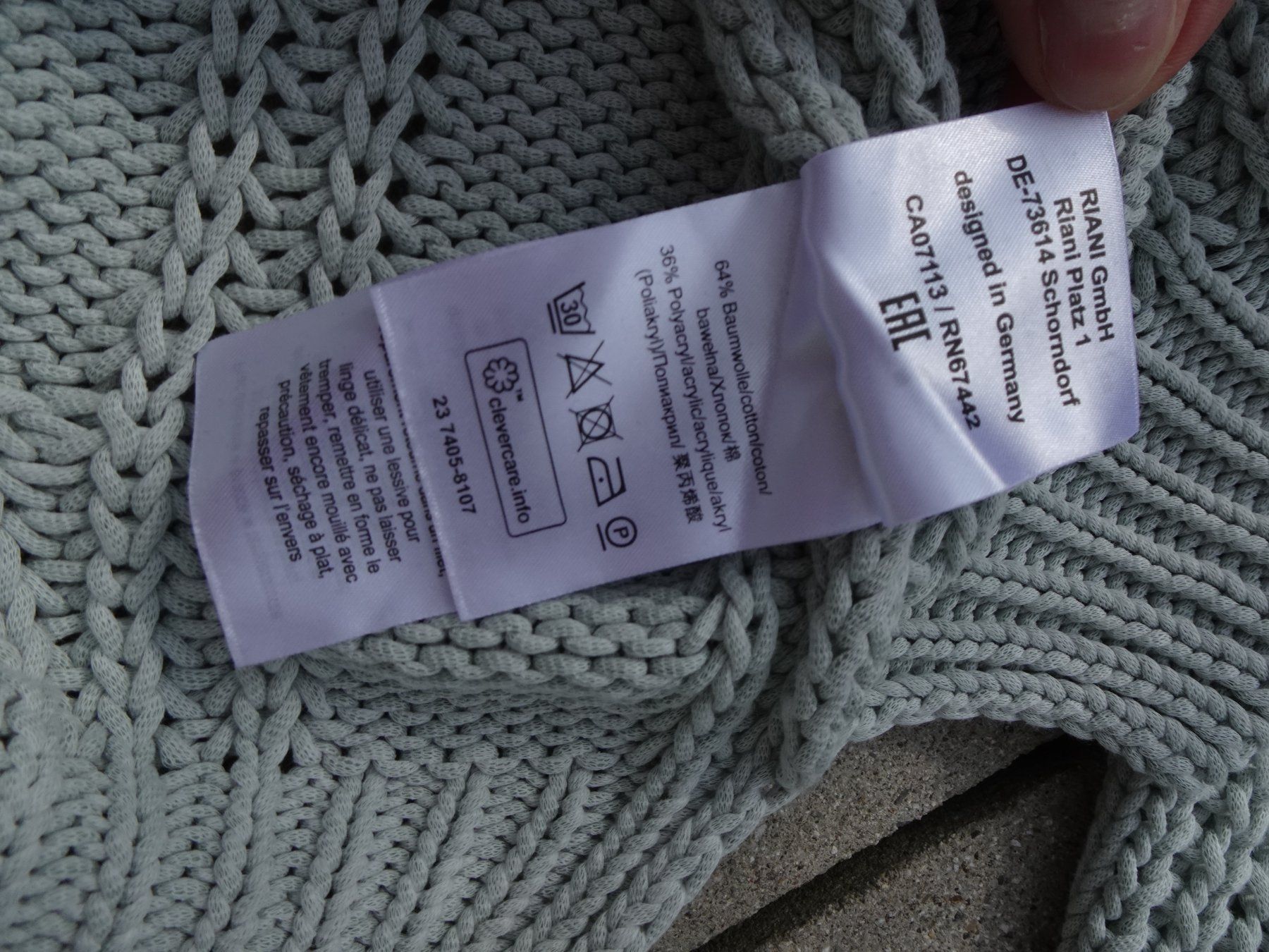 Riani Pullover & Sweatshirts: Riani Strickpullover hellblau mint Zopfmuster Gr 40 Pullover – Gebraucht aus Winterthur von blumeblau77 3