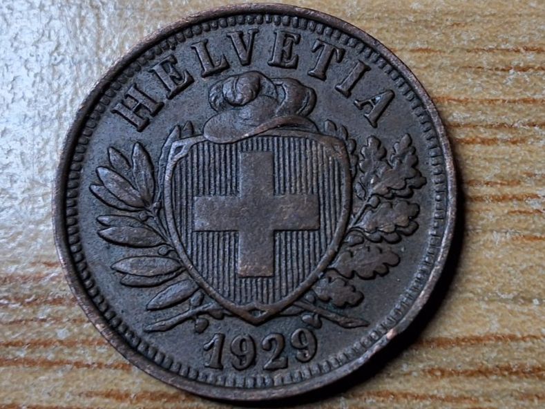 Tutti le monete: 2 Rappen 1929 - Selten! – Usato da Münchenstein venduto da purbach1 2