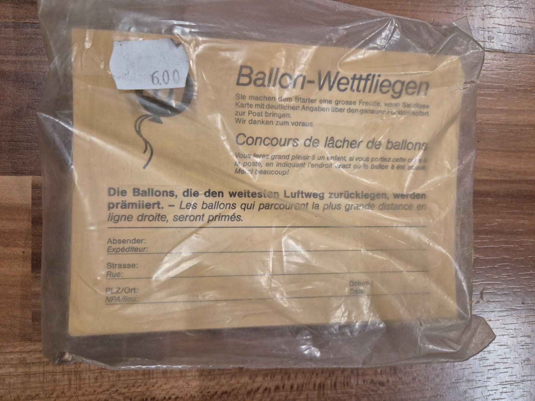 Karten: Ballonwettkarten  b25 – Neu und originalverpackt aus Schwarzenburg von Flamingo07 2