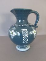 Handbemalte Vintage-Krug/Kanne, Keramik, Blau