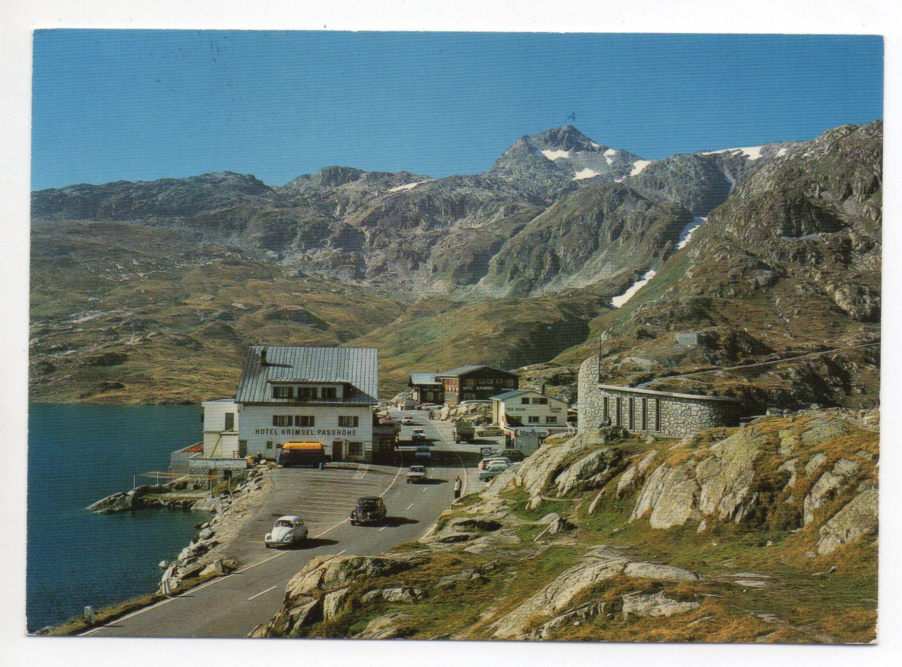 Cartoline postali: GRIMSEL-PASSHÖHE mit Sidelhorn - Auto, VW-Käfer – Usato da Jona venduto da philajona