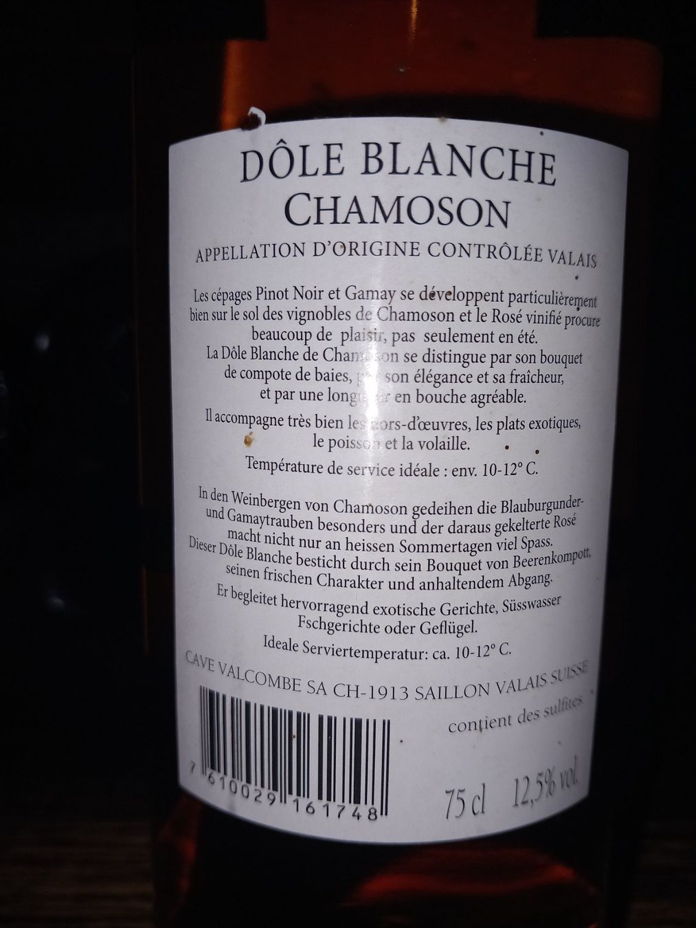 Vino: Dole blanche chamoson 2014 – Nuovo (secondo la descrizione) da Le locle venduto da juliensaran 3
