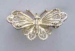 Wertvolle filigrane Silberbrosche "Papillon / Schmetterling"