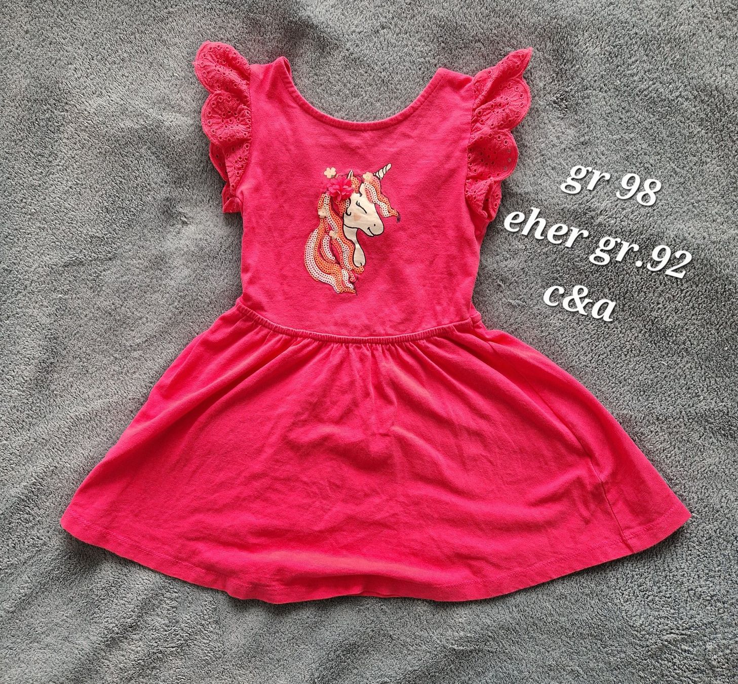 C&A Vestiti & Gonne: Kleid grösse 92 Einhorn – Usato da Heimberg venduto da Eleanor20
