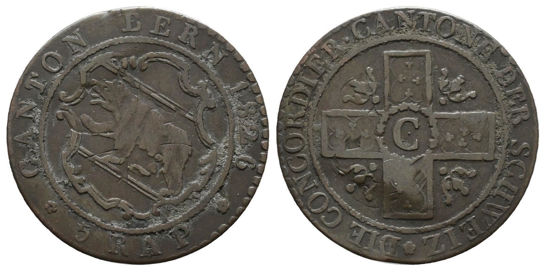 Alle Münzen: Bern Halbbatzen 1826  /3724 – Gebraucht aus Trimbach von Solothurn1