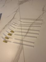 Glasstrohhalme mit Zitronendekor  Set neuwertig