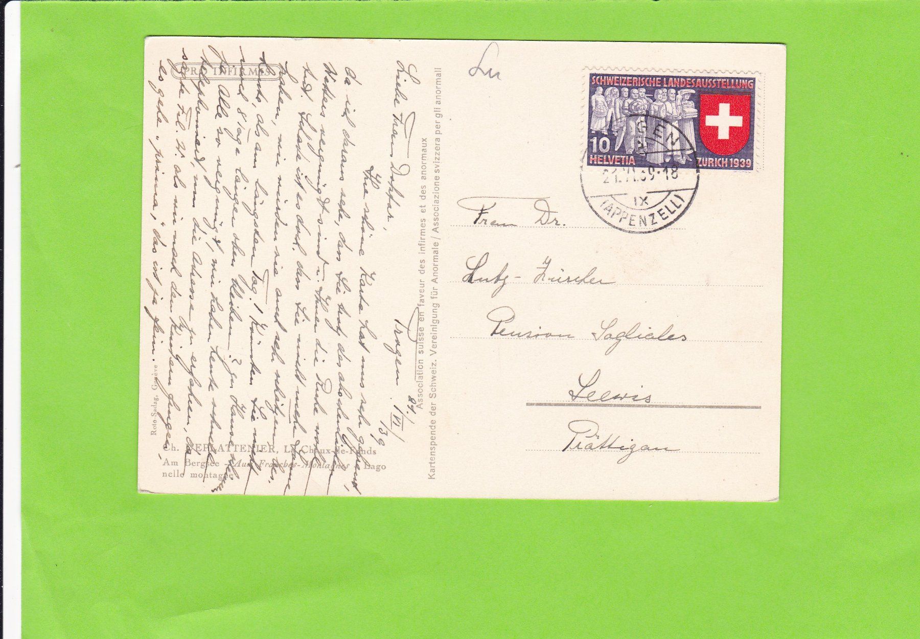 Cartoline postali: Pro Infirmis--Am Bergsee – Usato da St. Peterzell venduto da neckertal 1