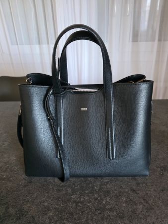 Handtasche Hugo Boss Leder schwarz