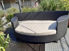Tolles gebrauchtes Rattan Gartensofa