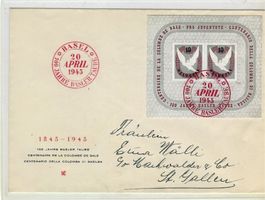 1945 100 Jahre Basler Taube Block  Brief     15837