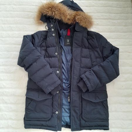Doudoune Jerem noire, taille 46, capuche fourrure,
