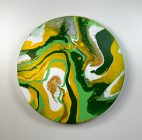 Acryl-Flüssigmalerei, kreisförmig