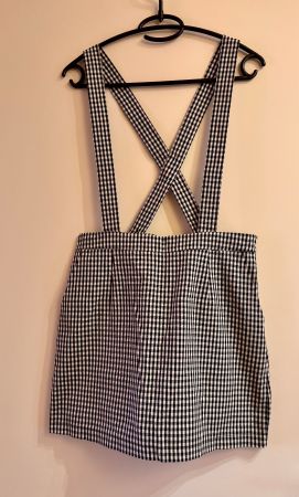 Jupe à bretelles Forever 21 carreaux noir et blanc taille M