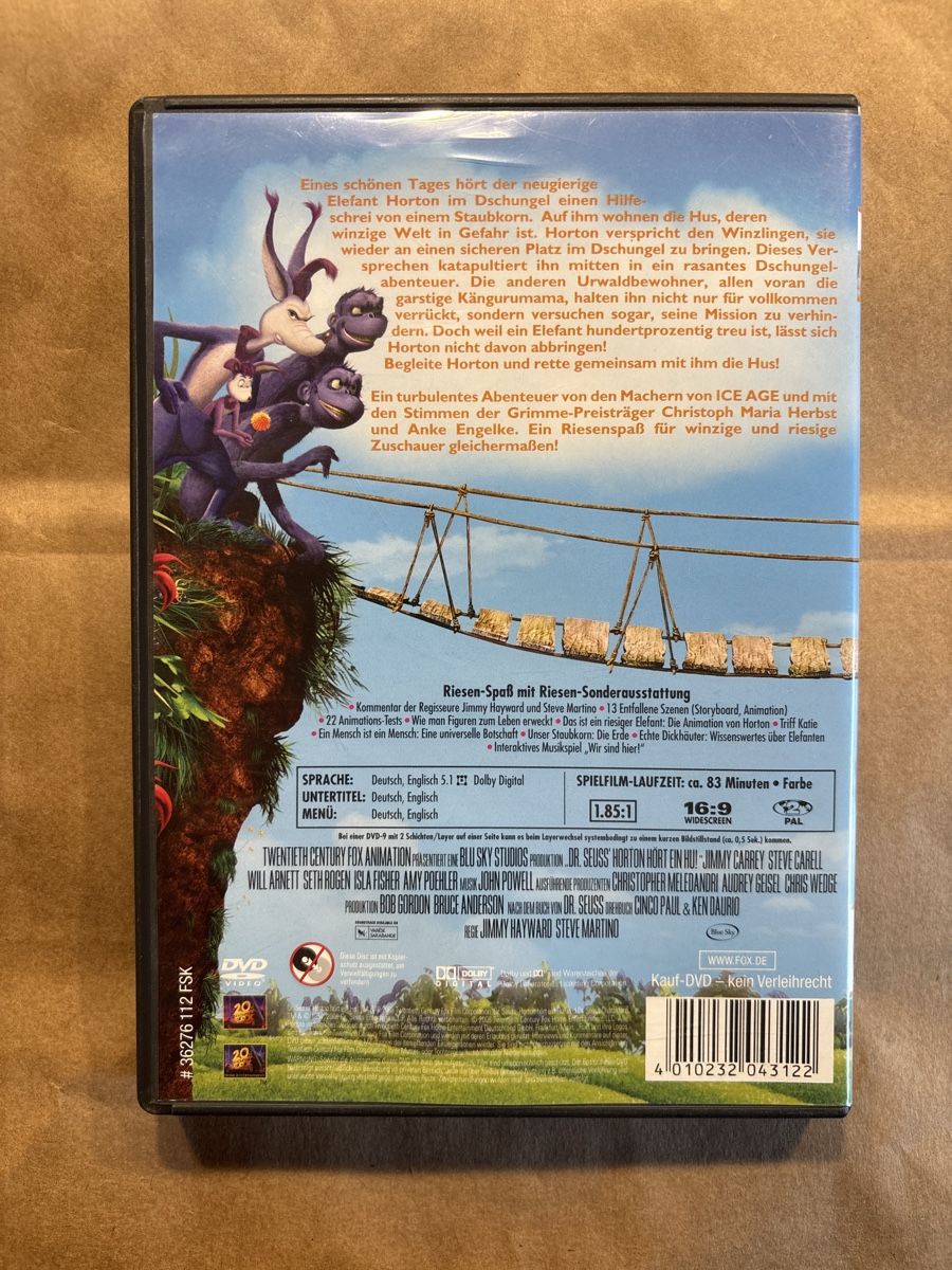 Tutti i DVDs: Horten hört ein Hu (2404) – Usato da Ruswil venduto da Slivio_ 1
