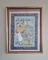 Peinture sur soie (?) Persane tableau Perse oriental