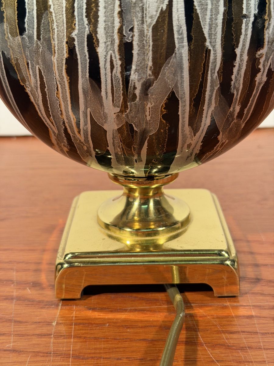 Lampade: Hollywood Regency Brass & Ceramic Table Lamp 1970 – Usato da Lausanne venduto da artnouveau04 3