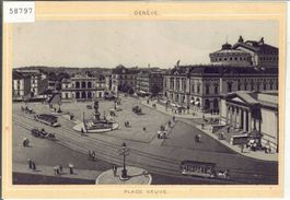 Geneve - Place Neuve - animee - Litho - Bild keine Karte