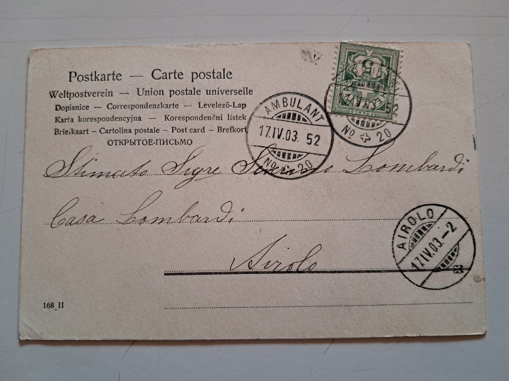 Cartes postales: ringraziamenti – D'occasion à Gorduno par ema_7yhp 1
